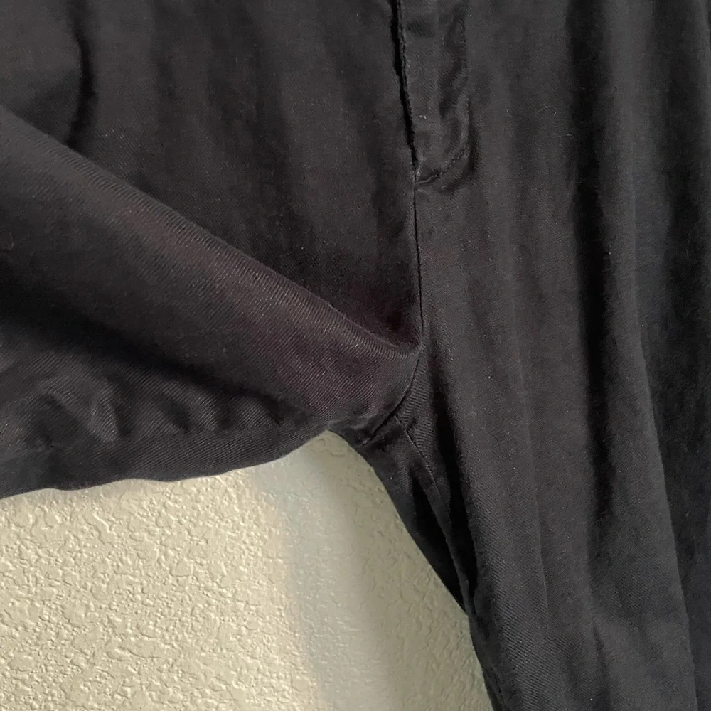 Banana Republic Women’s Slim Wide-Leg Linen Cotton Cropped Pants 8 Black